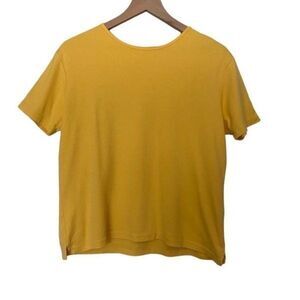 Talbots Petites Medium Yellow Cotton T-Shirt Basic Tee Casual